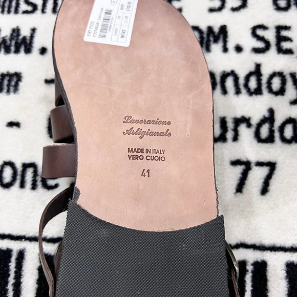 8 by YOOX LEATHER GLADIATOR SANDAL Made in Italy Buckle Closure Strap - Picture 6 of 7